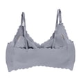 thumbnail image 3 of Lumtrix Scalloped Bras for Women No Underwire Soft Push Up Wireless Bras Deep V Neck Seamless Bralettes Light Blue 38, 3 of 4