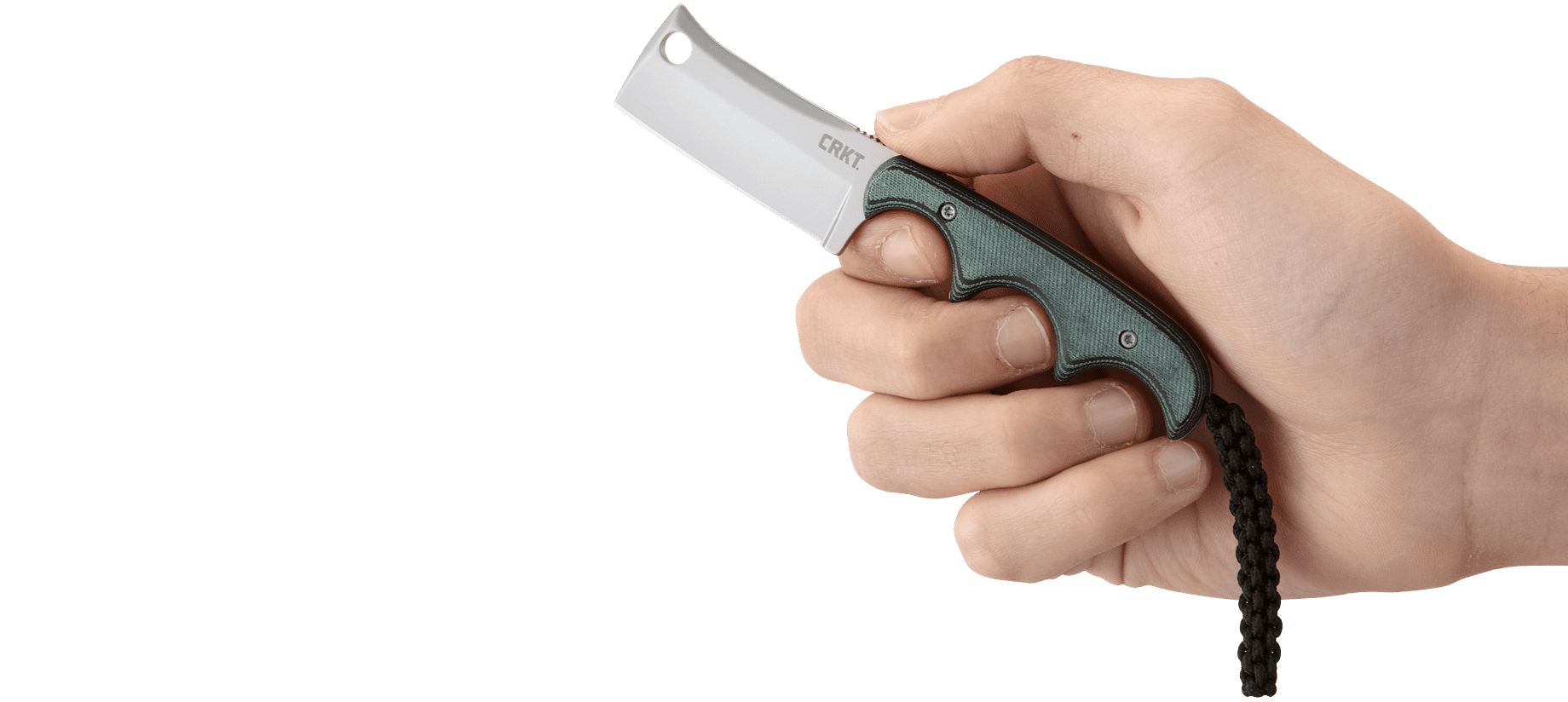 CRKT Minimalist Cleaver Outdoor Survival Fixed Blade Knife with Sheath: Stainless Steel Plain Edge Blade, Micarta Handle, 2383