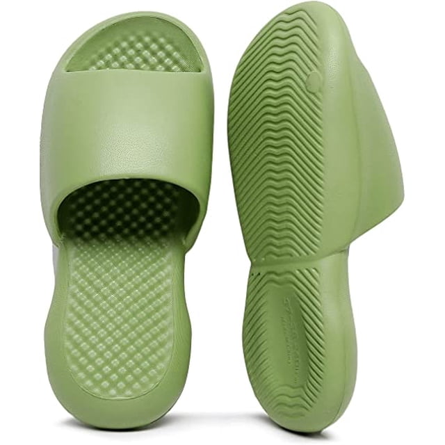 Chanclas antideslizantes para mujeres y hombres, cómodas zapatillas de ducha EVA para sauna, masaje, toboganes de piscina, sandalias de baño de secado rápido con suela antideslizante (39/40) JAMW Sencillez