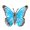 blue, variant on Colorful Metal Butterfly Garden Decor - Outdoor Lawn Wall Art Ornament - Vibrant Handcrafted Sculpture for Yard, Patio, Porch - Rust-Resistant Indoor Outdoor Decoration - 11cm x 9cm