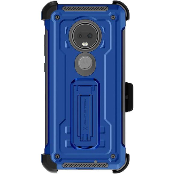 Ghostek Iron Armor Moto G7 / Moto G7+ Plus Case with Belt Clip and Kickstand (Blue)