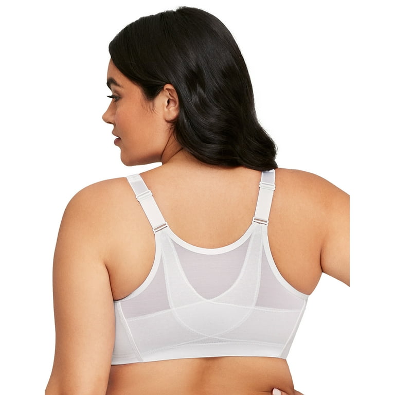 Sksloeg Women's Bras Plus Size Full Coverage Back Closure Bra Wire Free  Back Support Posture Bras,Complexion 40F