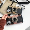 thumbnail image 2 of iPhone 11 Pro Max Camera Case, 3D Camera Shape Soft Rubber Silicone Shockproof Hybrid Cover Case with Lanyard Strap for iPhone 11 Pro Max-Rose Gold, 2 of 8