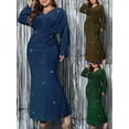 thumbnail image 3 of FOCUSNORM Robe de Soirée pour Femmes Grande Taille Pailletée à Manches Longues à Col en V Ajustée Longue Robe Formelle Robes de Bal, 3 of 6