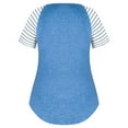 thumbnail image 4 of zbxnLI Plus Size Tops for Women Patchwork Striped Short Sleeve Shirt Loose Causal T-Shirt Summer Tee Blouses, 4 of 7