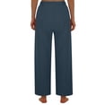 thumbnail image 3 of Timegard Pants for Women Elastic High Waisted Button Straight Leg Solid Color Casual Loose Comfy Pants, 3 of 6