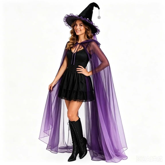 BOOMNY Halloween Womens Witch Dress Up Funny Hallowmas Party Outfits Sets Playful Stage Performance Clothes Set