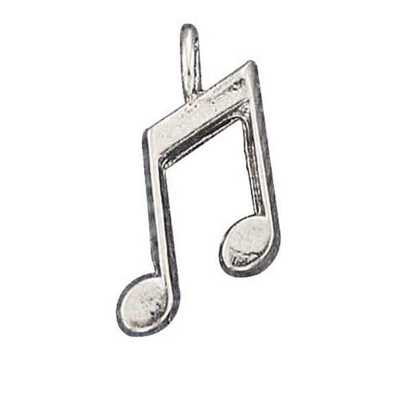Sterling Silver 16" .8mm Box Chain Music Eighth Notes Pendant Necklace