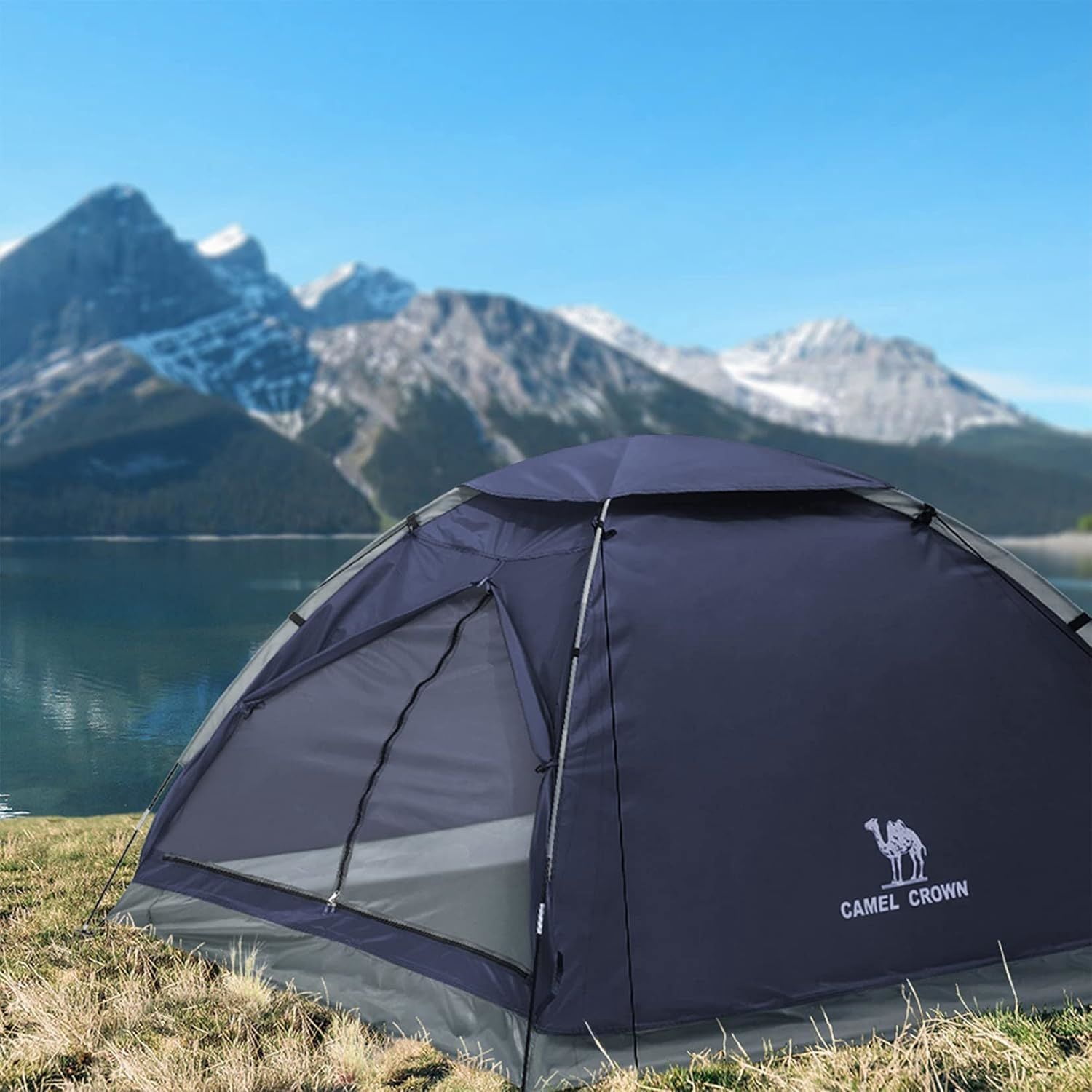 Camping Tent with Removable Rain Fly, Easy Setup Outdoor Tents Water Resistant Lightweight Portable for Family Backpacking Camping Hiking Traveling
