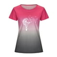 thumbnail image 3 of Outfmvch t shirts for women Fashion Gradient Print Short Sleeves T-Shirt womens tops shirts for women Hot Pink, 3 of 4