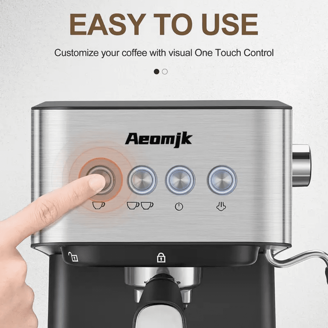 AEOMJK Semi-Automatic Espresso Machine,20 Bar Pressure,1.5L