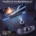 thumbnail image 6 of ORVANTI Smart Projector with 4K Support, 1080P Native, 150000 Lumens, Built-in Streaming Apps, Auto Focus & Keystone, Home Theater Projector, Outdoor Projector with 360° Stand, 6 of 7