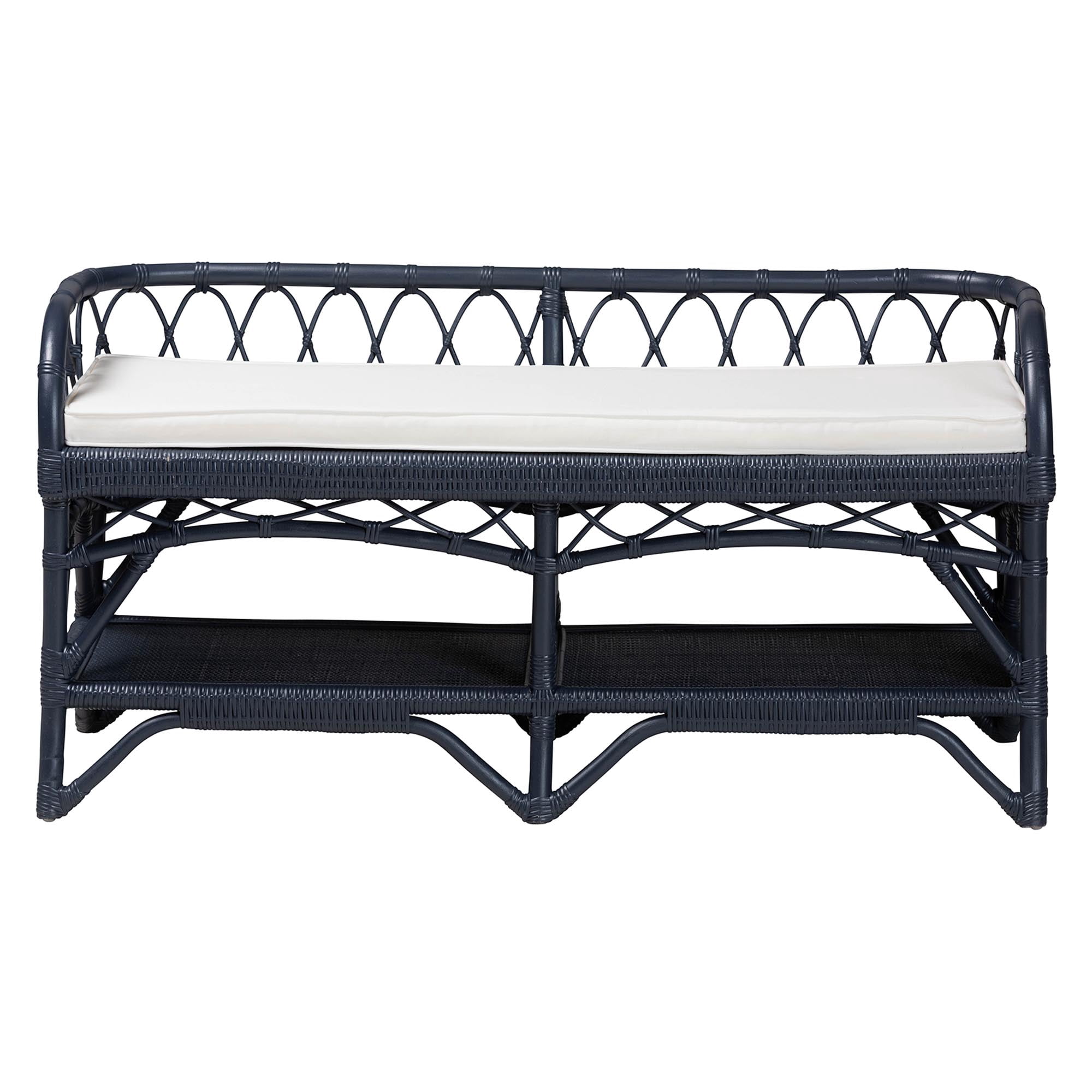 bali & pari Leryn Boho Accent Bench, Navy Blue