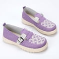 thumbnail image 4 of Women‘s Slip On Walking Shoes Lightweight Comfort with Buckle Breathable Casual Shoes Non-Slip for Garden & Leisure Purple 7.5, 4 of 7