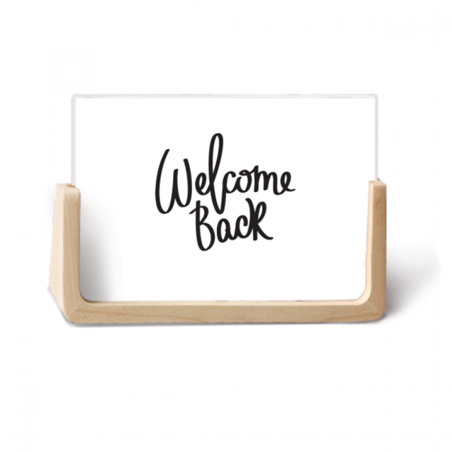 Welcome Back Quote Art Deco Fashion Photo Wooden Photo Frame Tabletop Display