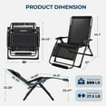 thumbnail image 6 of XXL Zero Gravity Chair with Cushion, 33In Oversized Zero Gravity Lounge Chair, Patio Outdoor Recliner Chair for Indoor Outdoor with Headrest, Cup Holder, Footrest Support 500Lbs, 6 of 6