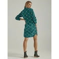 thumbnail image 2 of Wrangler Women's Southwestern Print Long Sleeve Mini Dress Teal X-Large  US, 2 of 4