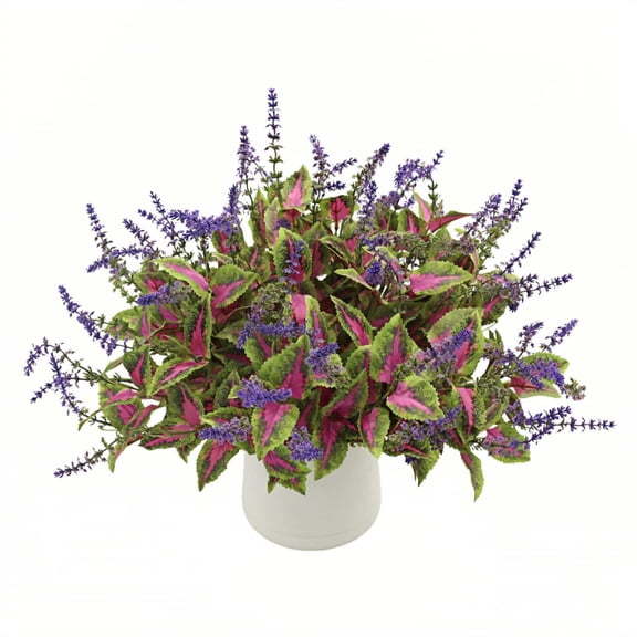 Artificial Coleus Flowers | UV Resistant No Fade Silk Faux Plants | Spring Summer Outdoor Fake Greenery for Garden Patio Planters Front Porch Pathway Decor