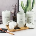 thumbnail image 4 of Rongfmy Metal Kitchen Canister Set coffee and tea Sugar Storage Jars Containers for A White, 4 of 9