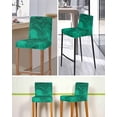 thumbnail image 5 of Green Marble Bar Stool Covers Set of 2, Modern Farmhouse Gradient Abstract Fluid Art Stretch Bar Chair Covers with Backs, Removable Pub Counter Height Chair Cover for Kitchen Dining Room Cafe, 5 of 7