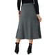 thumbnail image 3 of Faldas de punto acampanadas de mujer INSPIRE CHIC, con cintura alta elástica y tejido elástico, falda midi XL en gris oscuro, 3 of 6