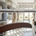 thumbnail image 4 of Unique Bargains 2Pcs Wood Tank Top Hangers For Closet Organizer Walnut 24 Hooks, 4 of 5