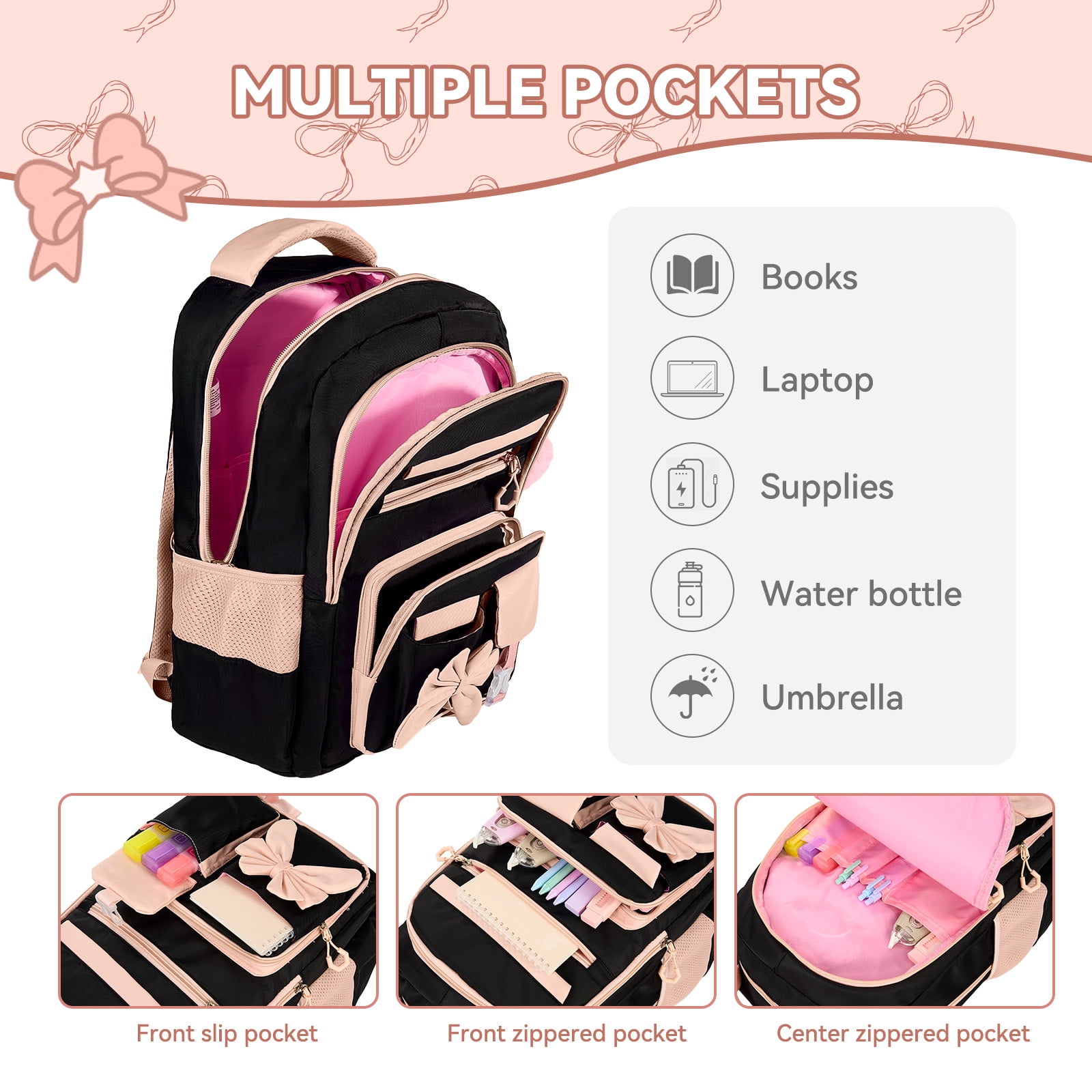 Inadays School Backpack Set Cute Bookbag Set for Elementary Preschool Middle