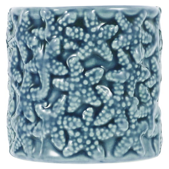 BESTYASH Dark Blue Sea Shell Planter Flower Pot Ceramic for Indoor Outdoor Succulents Decor