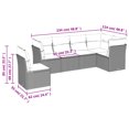 thumbnail image 2 of vidaXL 6 Piece Garden Sofa Set with Cushions Grey Poly Rattan, 2 of 5