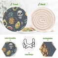 thumbnail image 4 of Fruit Skeleton 6 Pcs Drink Coasters with Holder Absorbent Coasters Woven Coasters for Drinks Table Desk Protection Home Decor, 4 of 7
