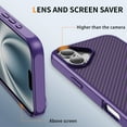 thumbnail image 2 of Allytechgroup Slim Carbon Fiber Texture Phone Case for Apple iPhone 16 Plus, Shockproof Soft TPU Bumper, Raised Edge Camera and Screen Protection, Lightweight Anti-Slip Cover, Purple, 2 of 9