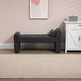 thumbnail image 3 of Bedroom Bench End of Bed, Modern Ottoman Bench with Round Pillow and Wood Frame, Button Tufted Entry Bench for Living Room, Hallway, 3 of 8