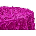 thumbnail image 1 of 1 Pc, Leaf Petal Taffeta Round 120" Tablecloth - Fuchsia For Wedding Or Event Decor, 1 of 1