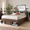 thumbnail image 5 of Baxton Studio Tristan Modern and Contemporary Walnut Brown Finished Wood 1-Drawer Queen Size Platform Storage Bed with Shelves, 5 of 24