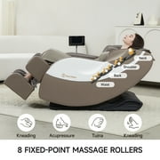 Real Relax Zero Gravity Full Body Massage Chair Recliner with Heating and Foot Massage, Brown
