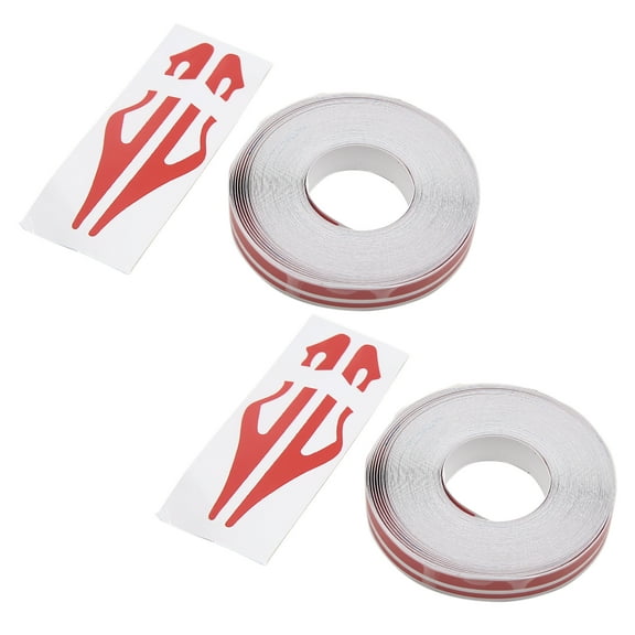 REGALWOVEN 2pcs 12mm Vinyl Striping Pin Stripe Double Line Tape Auto Car Body Decal Sticker Red