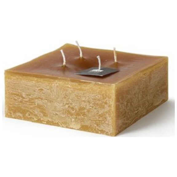 Contemporary Home Living 6" tan Square 4-Wick Pillar Candle