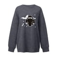 thumbnail image 6 of Halloween Sweatshirt for Women Hoodless Sweatshirt Casual Long Sleeve Graphic Crewneck Pullover Top for Women Grey L, 6 of 7