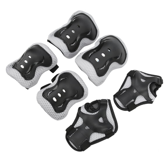 Elbow Knee Pads Wrist Guard, Elastic Protective Gears Set Ultra-durable Protective For Skating For Kids For Boys Girls For Skateboarding Black
