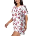 thumbnail image 2 of Bixox Women's Purple Mushroom Printed Pajama Set 2 Piece Lounge Set Top and Shorts Soft Pajamas, Shorts with Pockets, 2 of 7