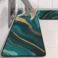 thumbnail image 2 of Kitchen Rugs Sets Of 2,Teal Gold Marble Pattern Anti Fatigue Kitchen Mat Rugs Non Slip Washable,Decorative Kitchen Floor Mats for Kitchen,Sink,Laundry,17"x47"+17"x47", 2 of 5