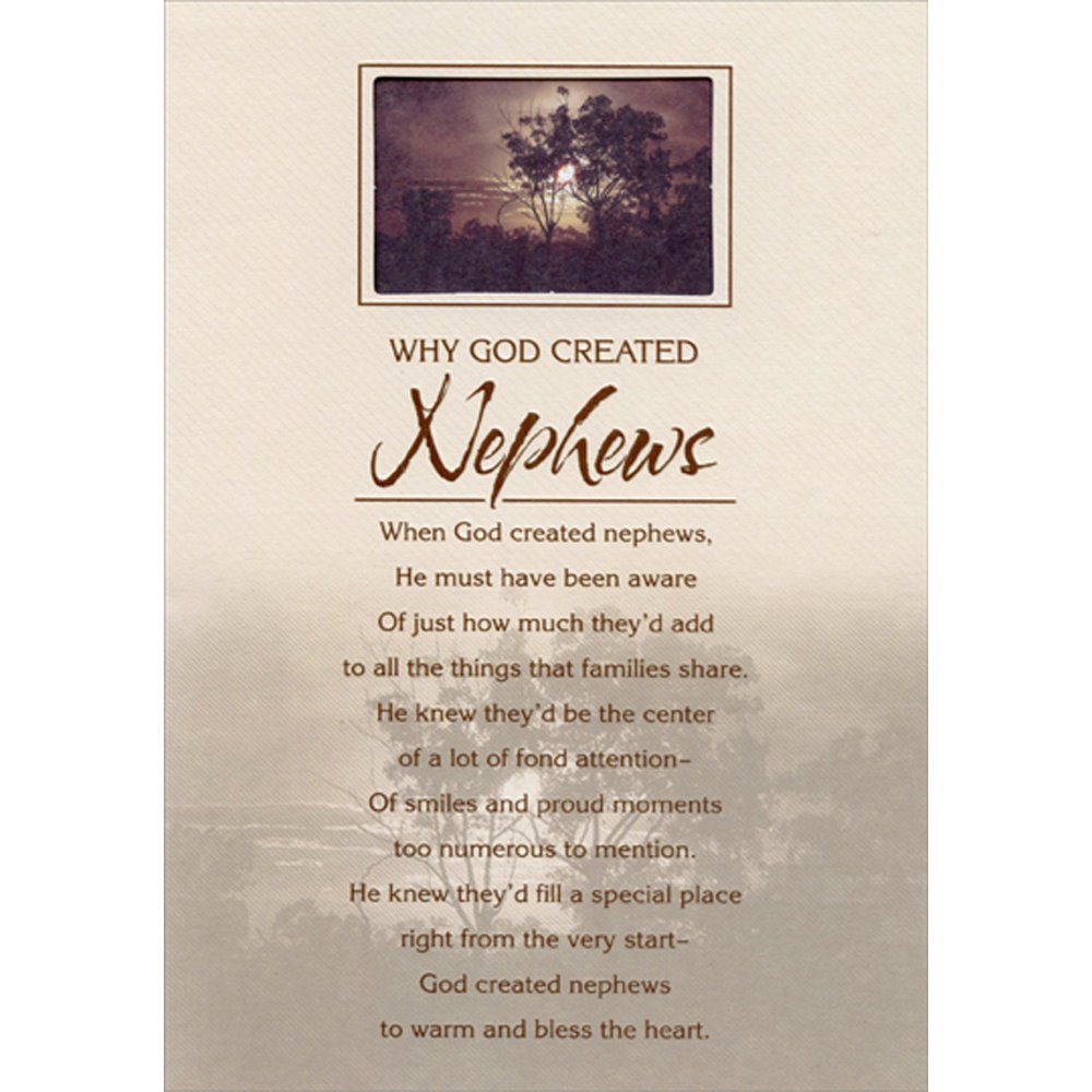 Designer Greetings Why God Created Nephews Religious Die Cut Window
