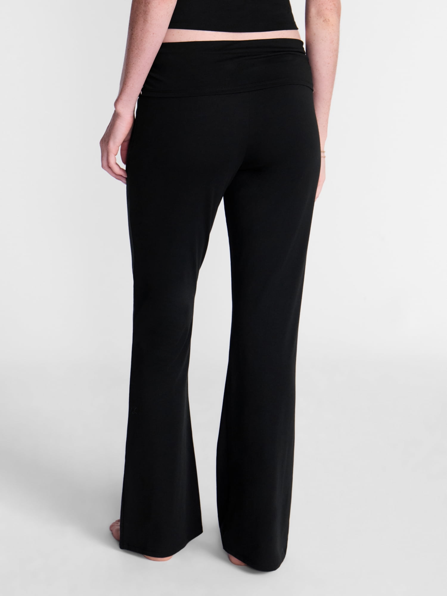 No Boundaries Cotton Blend Jersey Sleep Foldover Pants, 31'' Inseam, Women’s XXS-3X