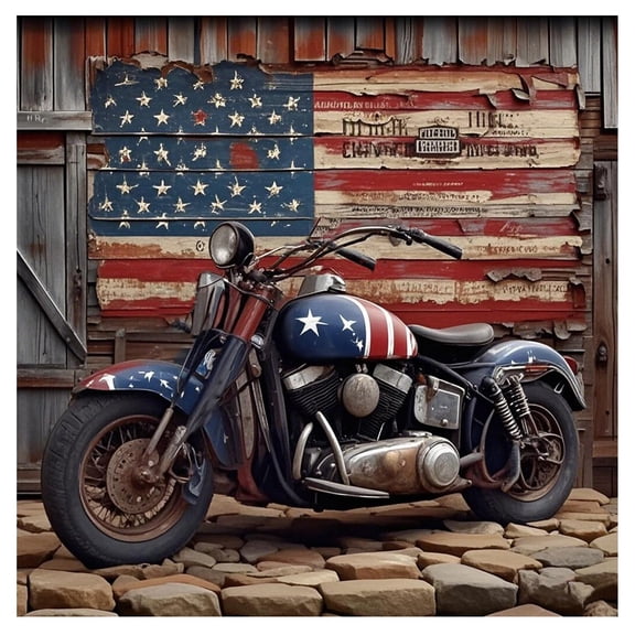 5D Diamond Painting Kits for Adults Beginners,American Flag Motorcycle Diamond Art Kits,DIY Full Drill Diamond Dots Gem Art Home Decor 12x12 inch