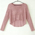 thumbnail image 7 of Womens Party Sequined Tunic Top - Solid Color Long Sleeve Crew Neck Sparkly Elegant Soft Breathable Fancy Evening Everyday Fashion Wear Pink XL, 7 of 7
