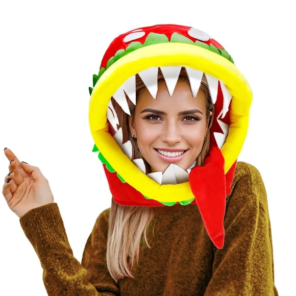 Gorro de disfraz con forma de planta caníbal de Jococs, divertido cosplay para adultos
