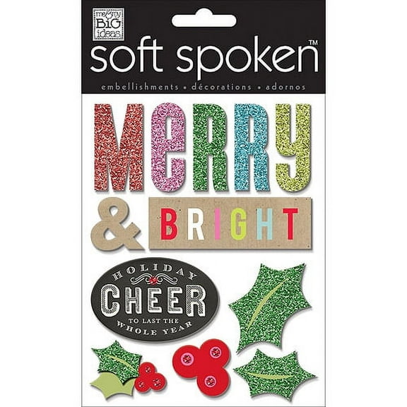 Soft Spoken Themed Embellishments, Merry and Bright