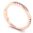 thumbnail image 2 of 0.16 ctw Wedding Band for Women - 14K Rose Gold Simulated Alexandrite Stackable Eternity Ring, 2 of 6