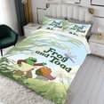 thumbnail image 3 of Frog and Toad-themed Bed Sheet Set Three Piece Set Comfortable And Skin Friendly Unique Design Home Decor Gifts For Family Friends fans54''x79''（135cm*200cm）, 3 of 6