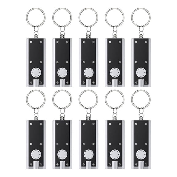Vruelia 10 Pack Mini LED Keychain Flashlight 12 Lumen Portable Ultra Bright Light Flat Torch for Outdoor Camping Hiking A